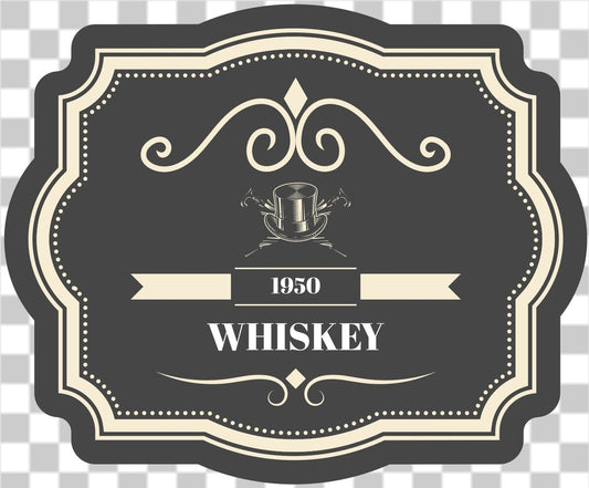 Whiskey top hat label