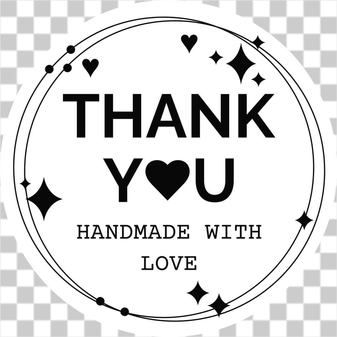 Black and white handmade thank you no3