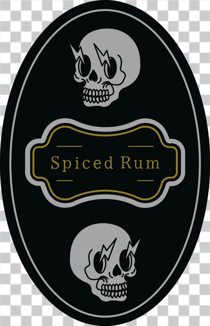 Double Skull spiced rum label