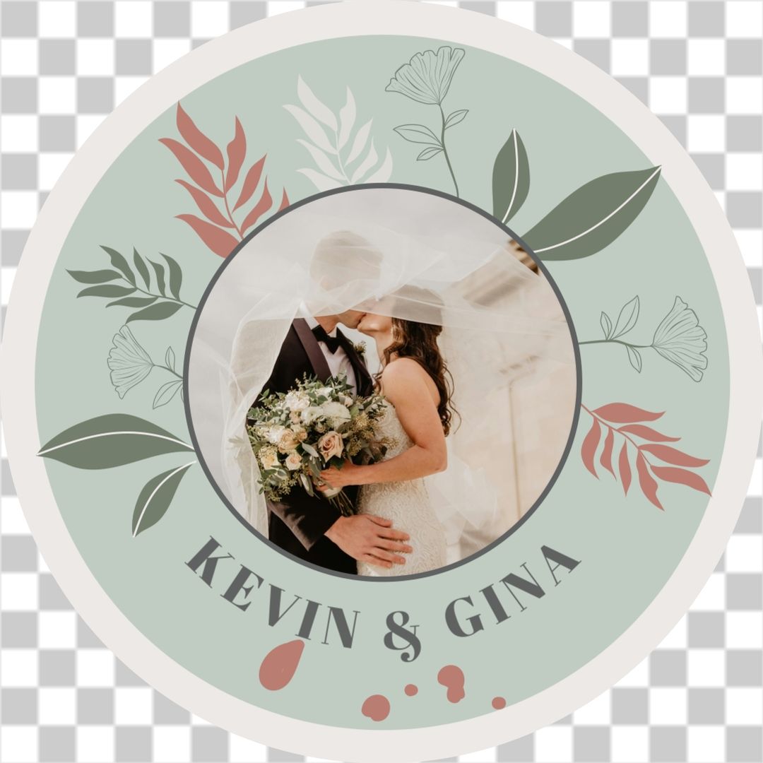 Floral photo save the date sticker