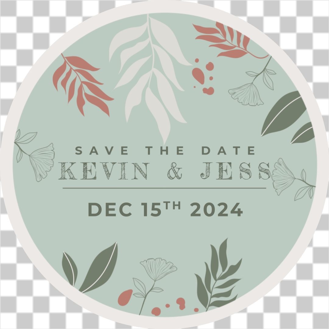 Botanical save the date sticker