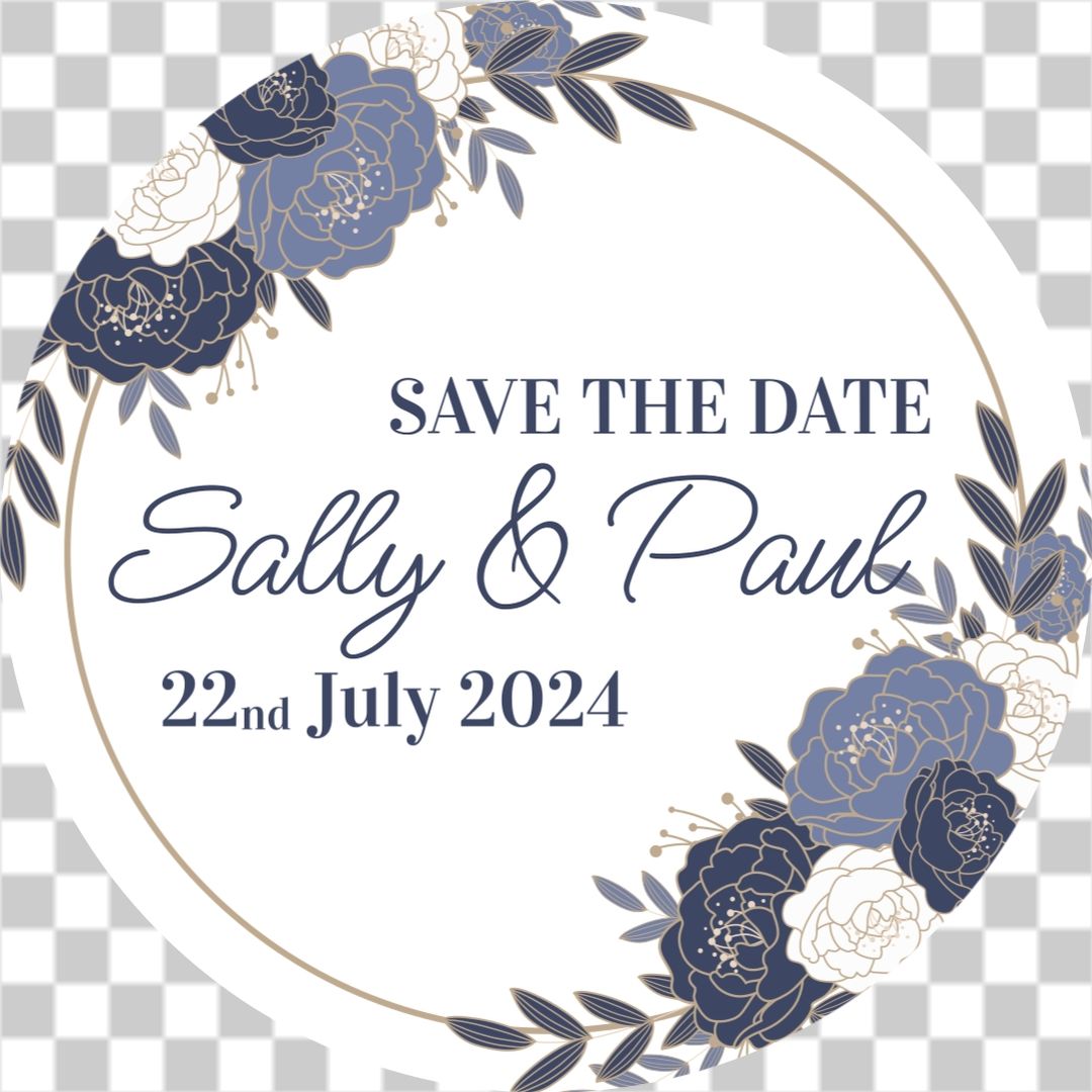 Gold botanical save the date sticker