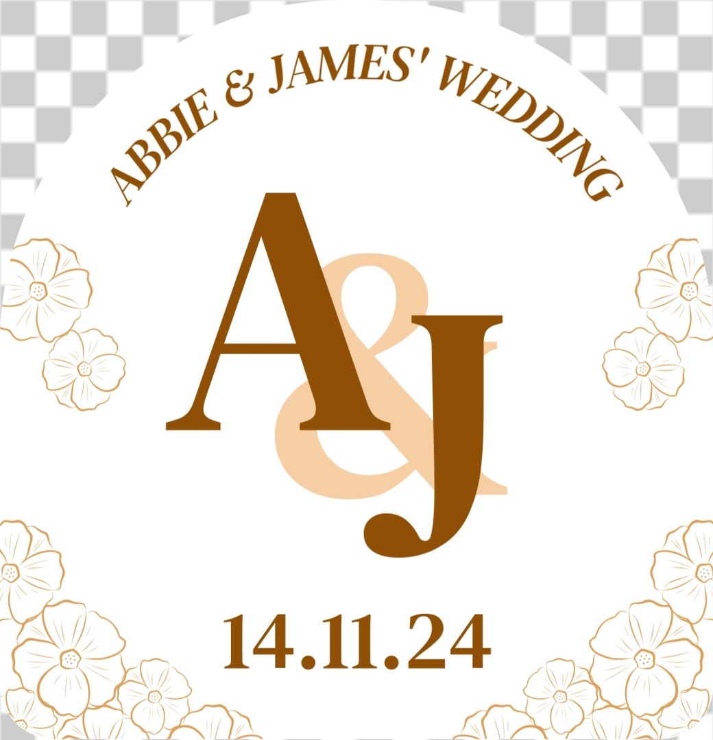 Gold arch floral save the date sticker