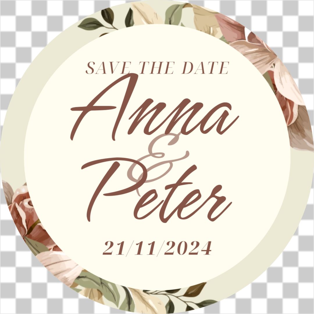 Watercolour botanical save the date sticker