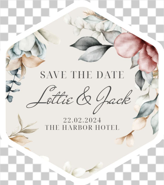 Watercolour floral save the date no.4