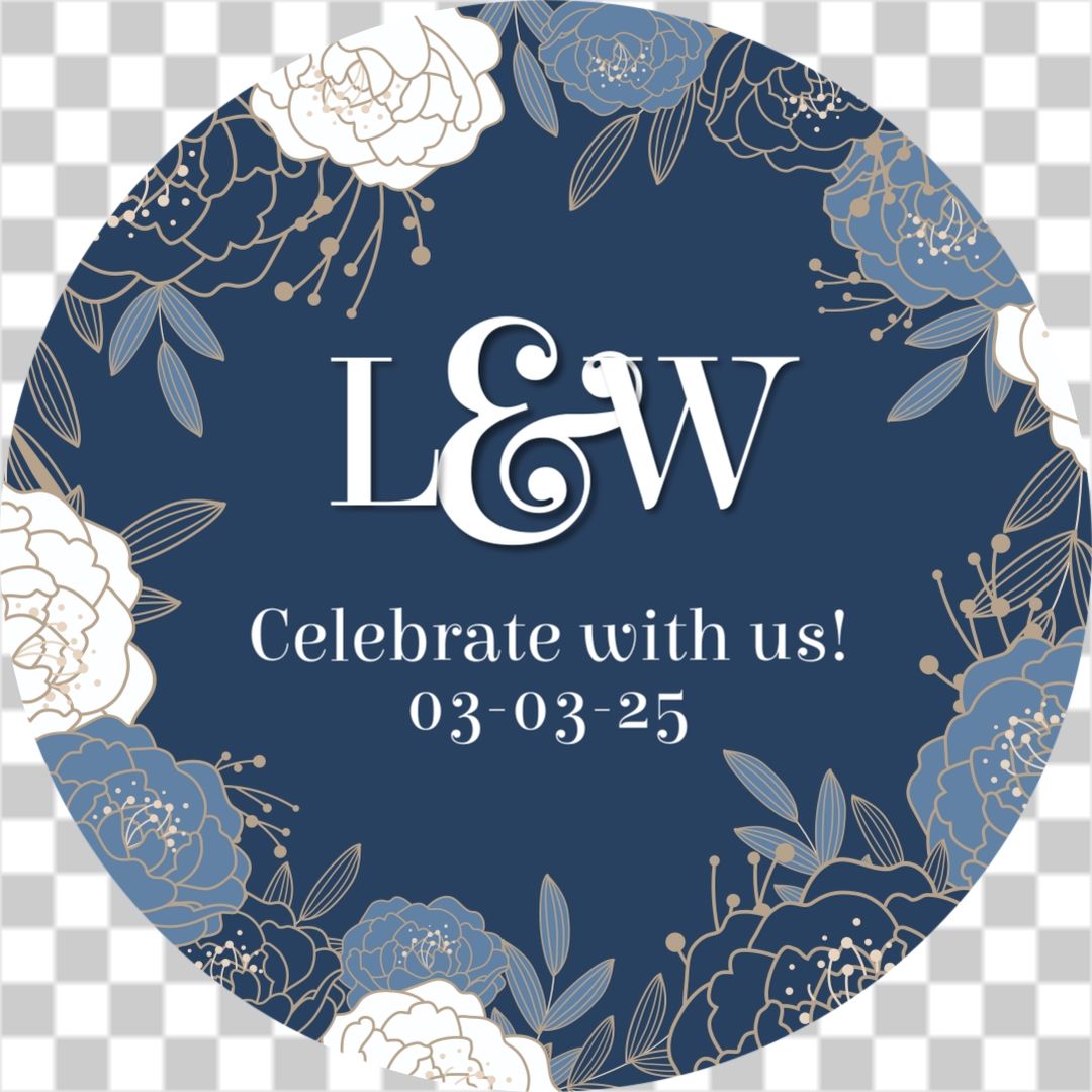 Celebrate with us wedding sticker