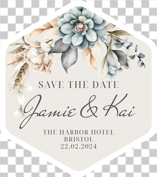 Watercolour floral save the date No.5