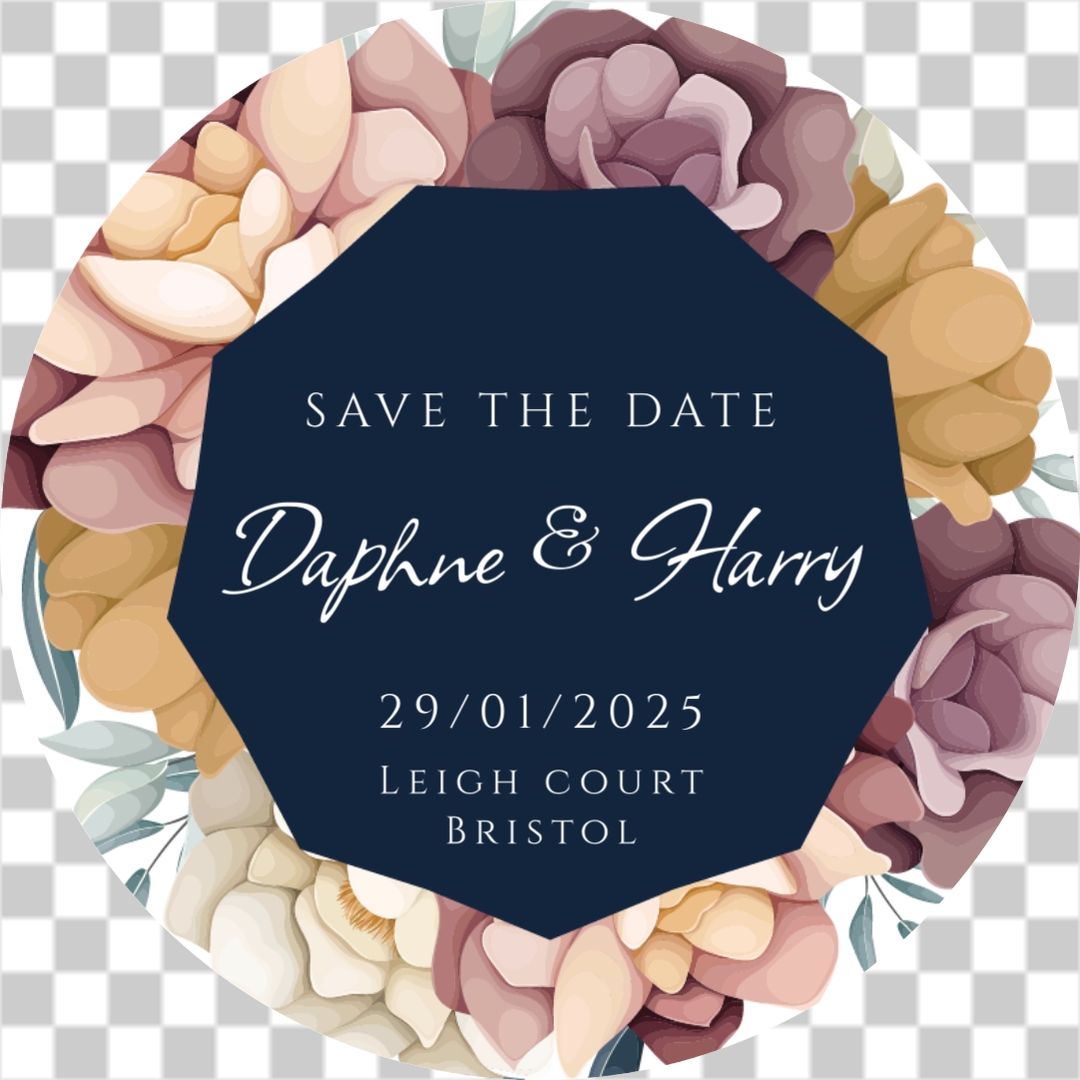 Floral illustration save the date No.1