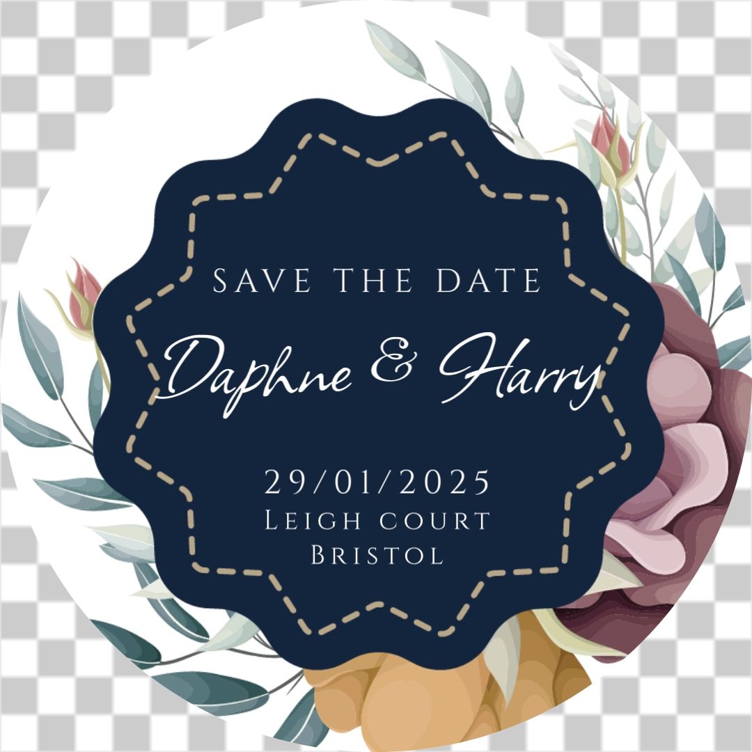 Floral illustration save the date No.4