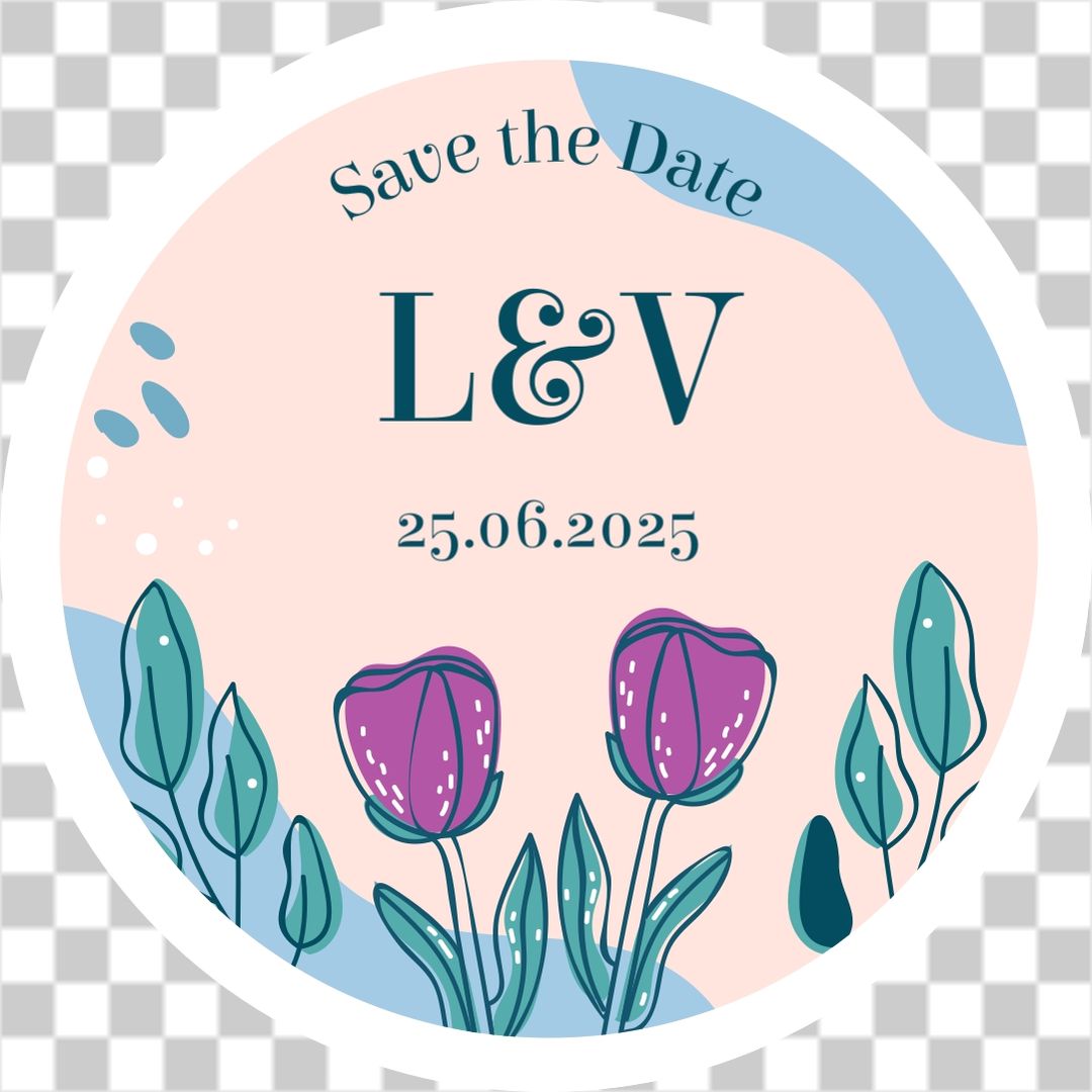 Bohemian flower save the date