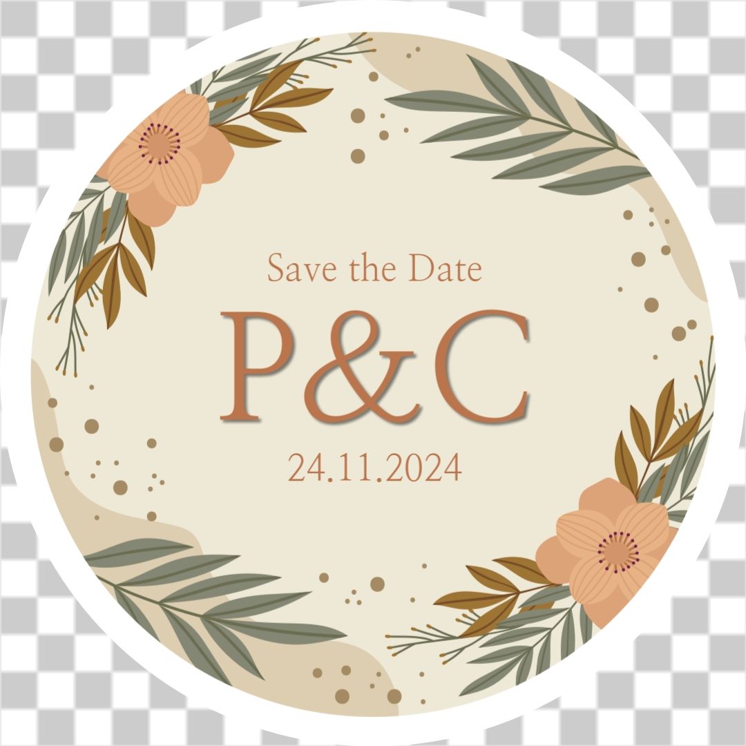 Muted flowers save the date