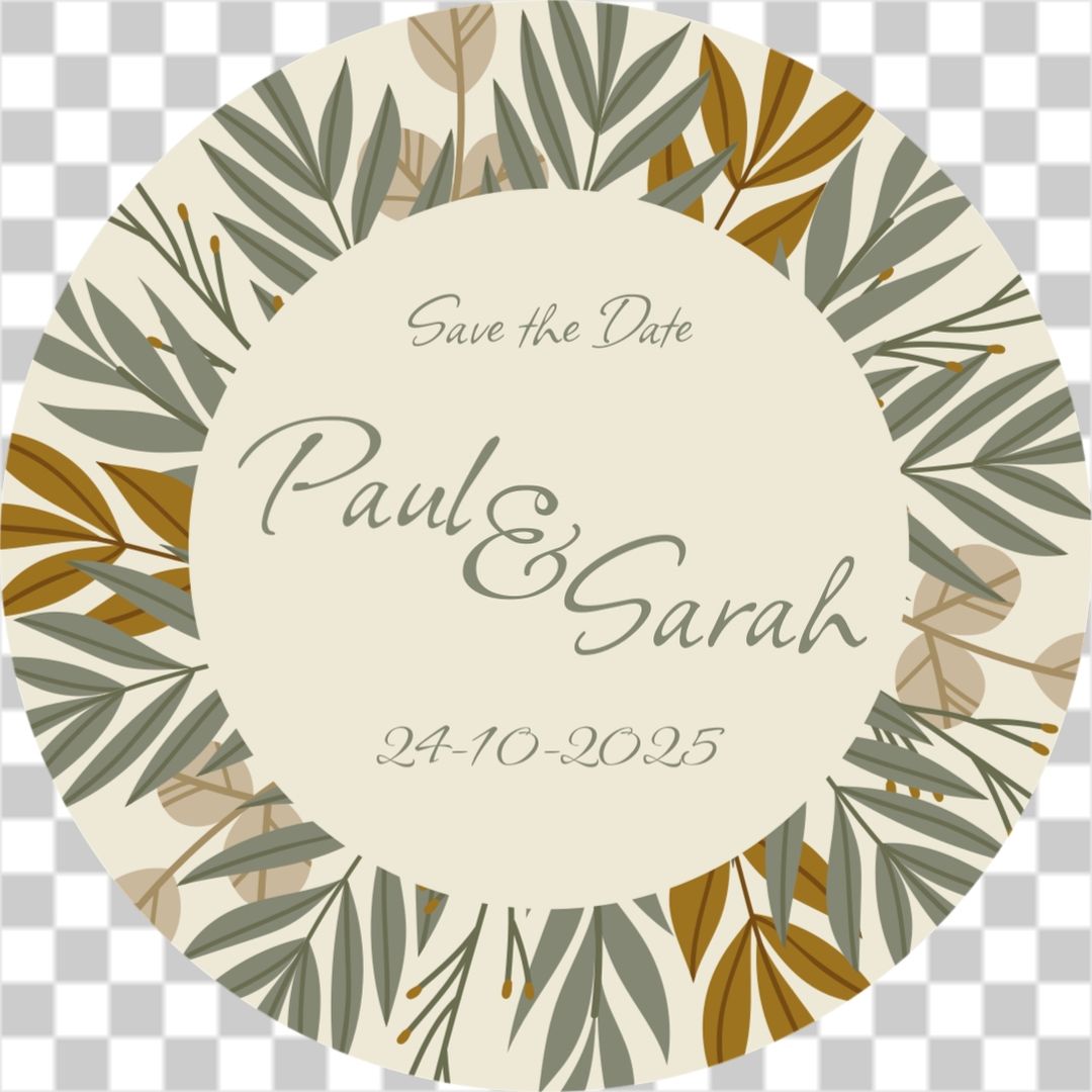 Pastel Flower save the date label