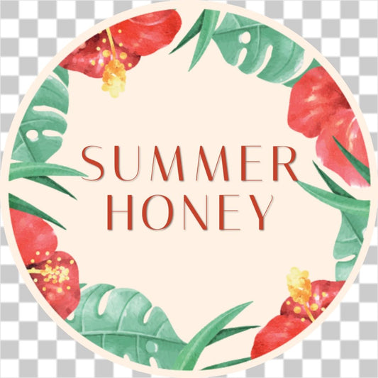 Water Colour summer flowers label