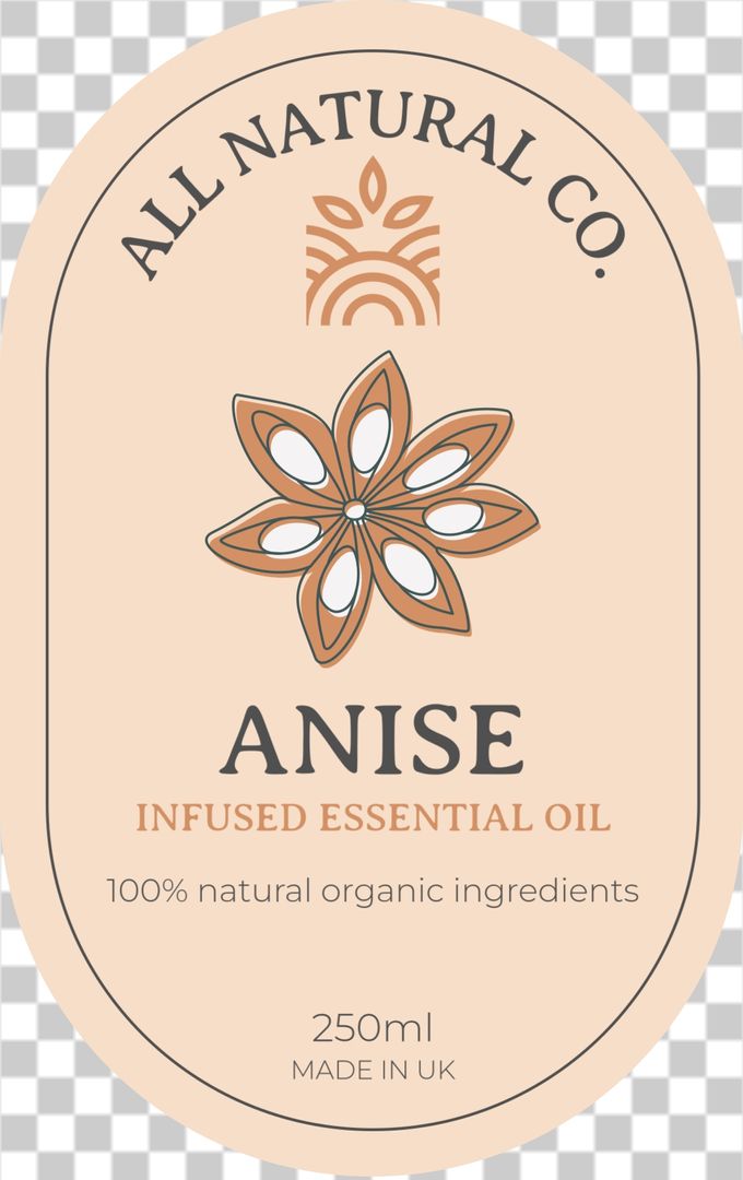 Hand drawn essential oil label No.4