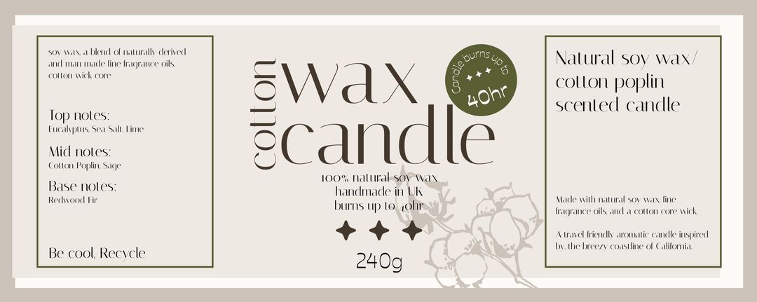 Abstract botanical candle label No.1