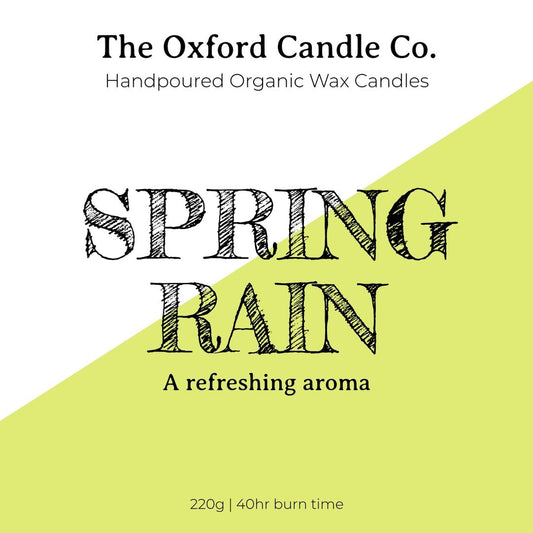 Modern abstract candle label Spring Rain