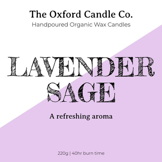 Modern abstract candle label Lavender Sage