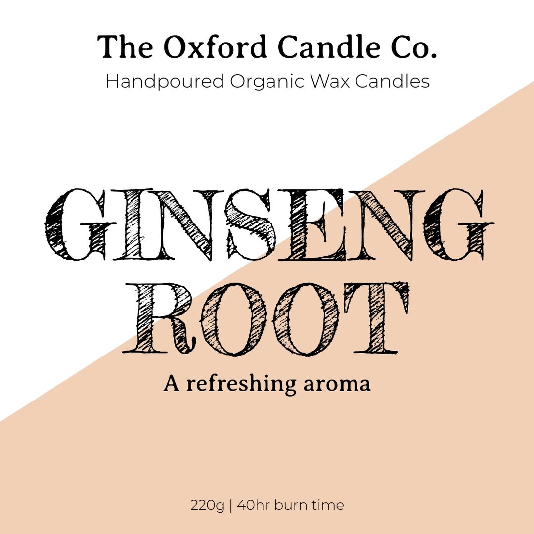 Modern abstract candle label Ginseng Root