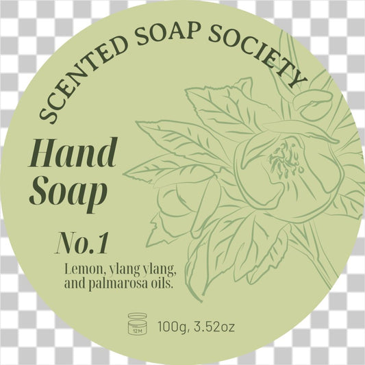 Hand drawn scented soap label No.1