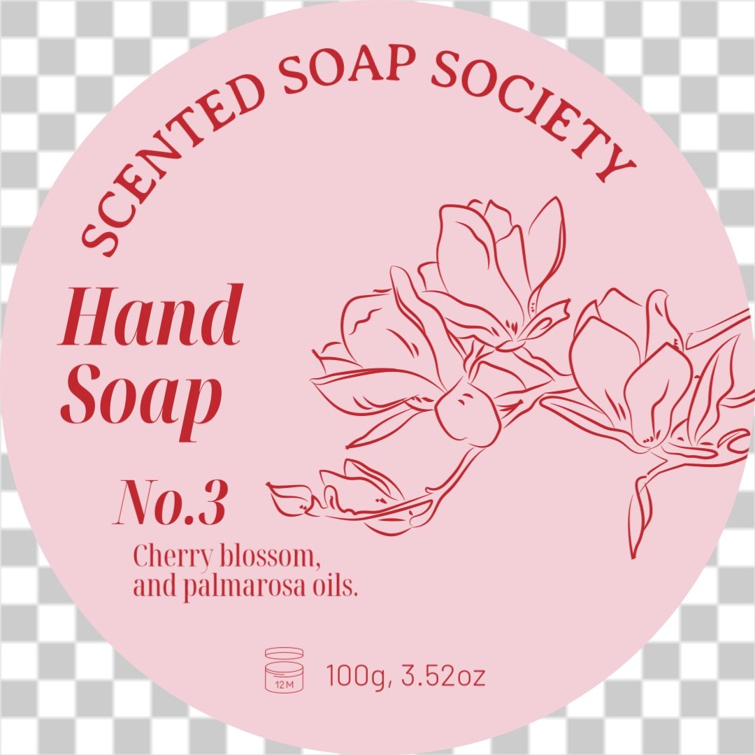 Hand drawn scented soap label No.3