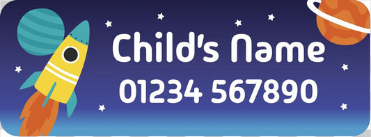 Space child's name sticker