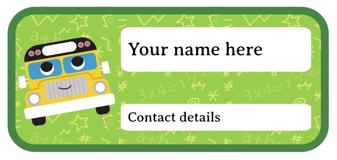 School themed child's name sticker No4