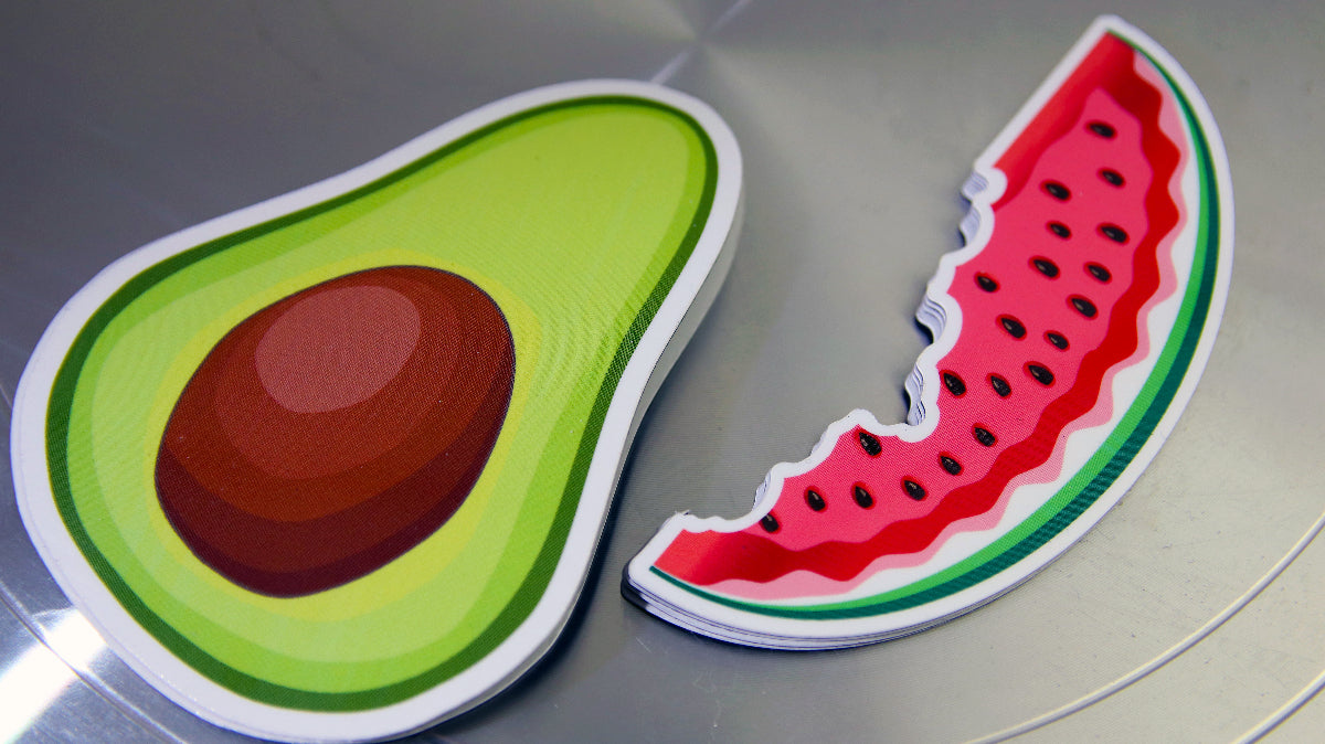 Die cut magnets with cute fruit designs