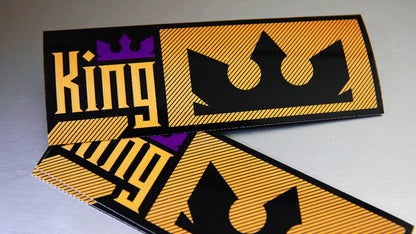 Rectangle bumper magnet with king logo
