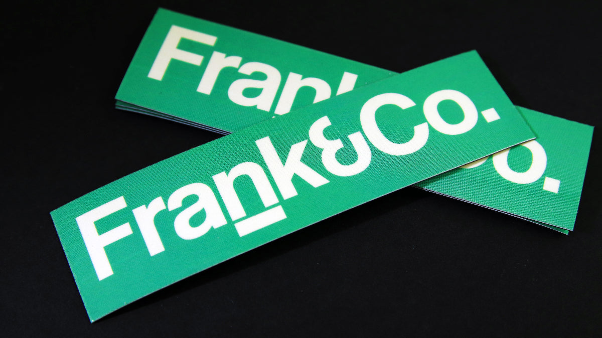 Rectangle magnet with frank co logo design