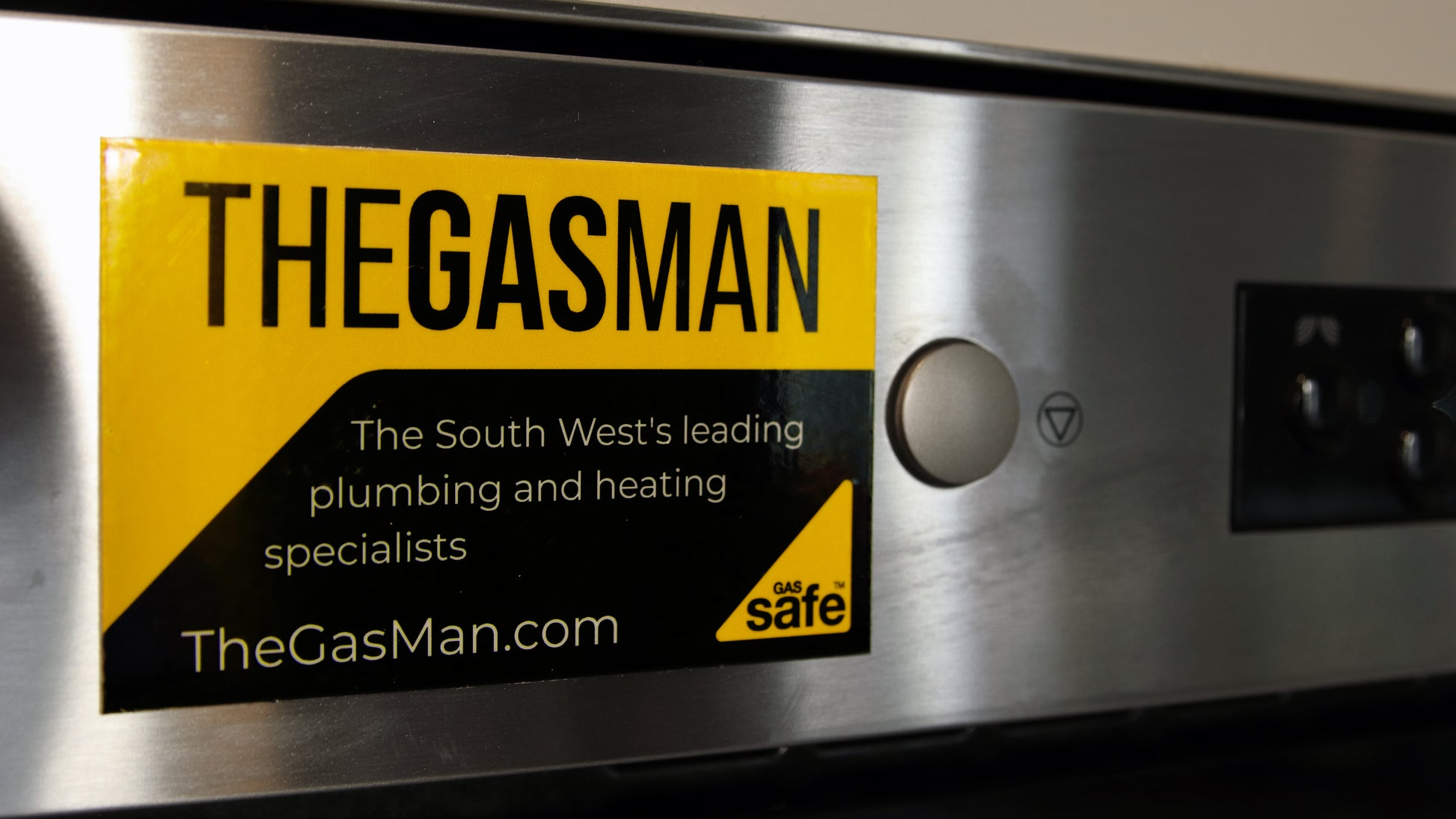 Rectangle magnet with gasman business card design