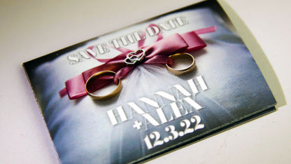 Rectangle magnet with photo save the date design