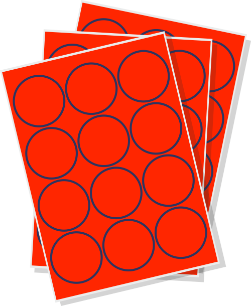 Blank labels category fluro red icon