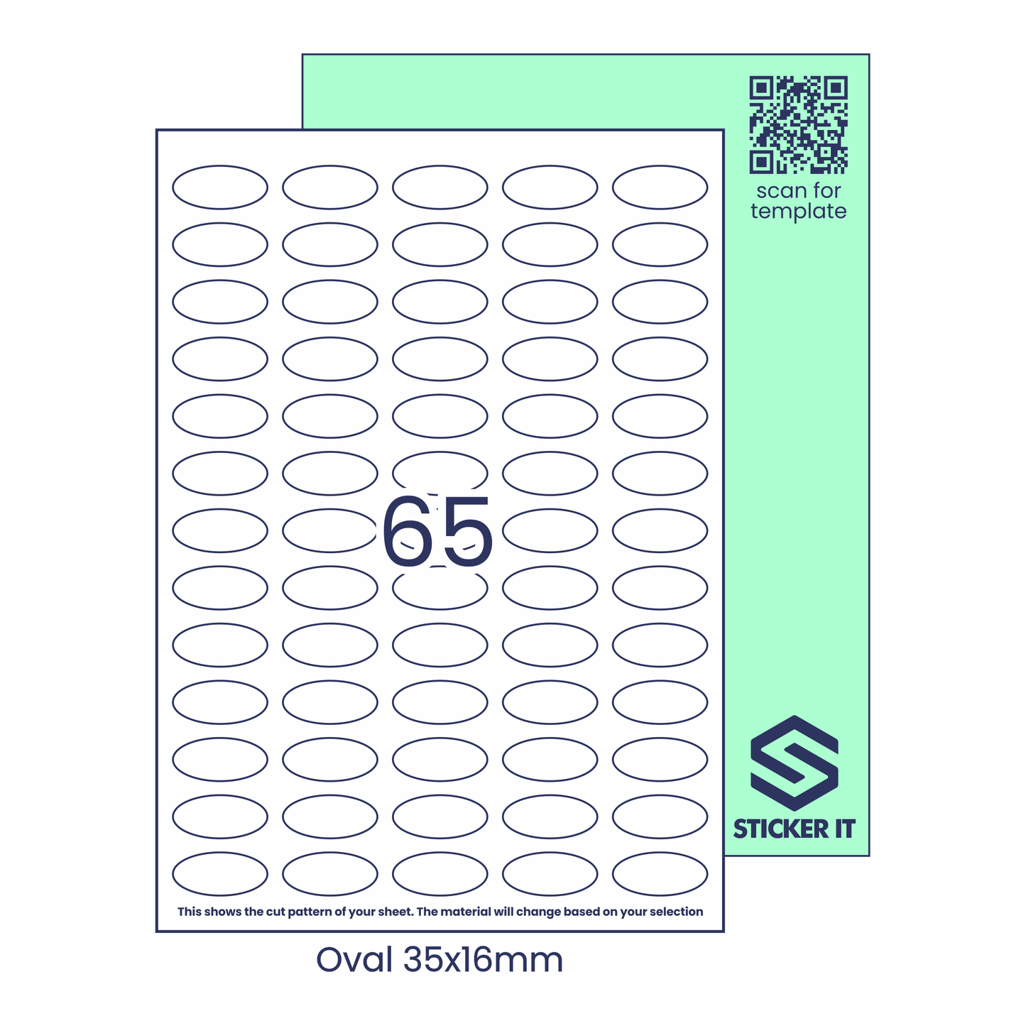 Blank labels oval 35x16 65 image