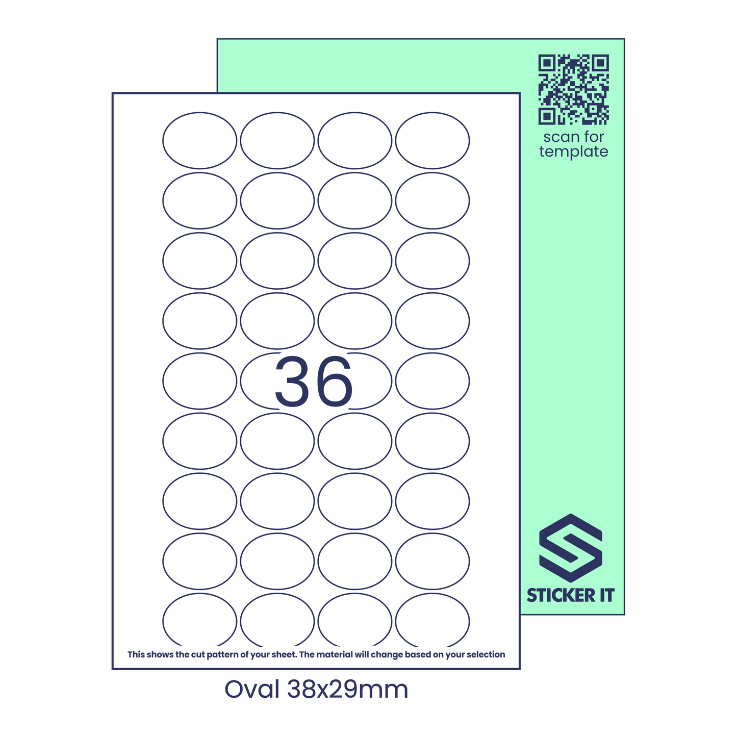 Blank labels oval 38x29 36 image