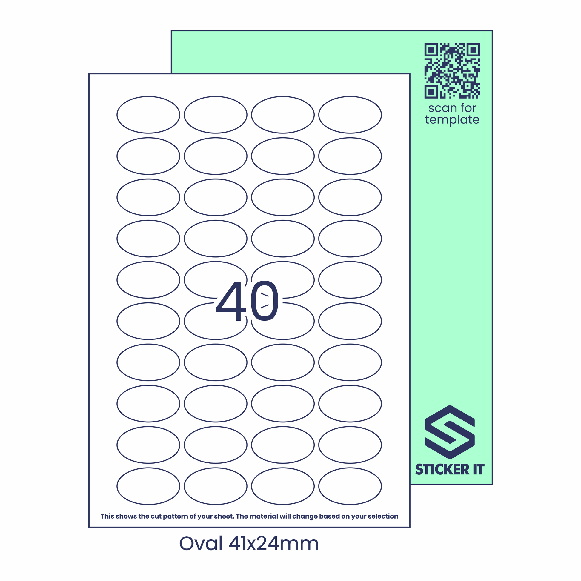 Blank labels oval 41x24 40 image