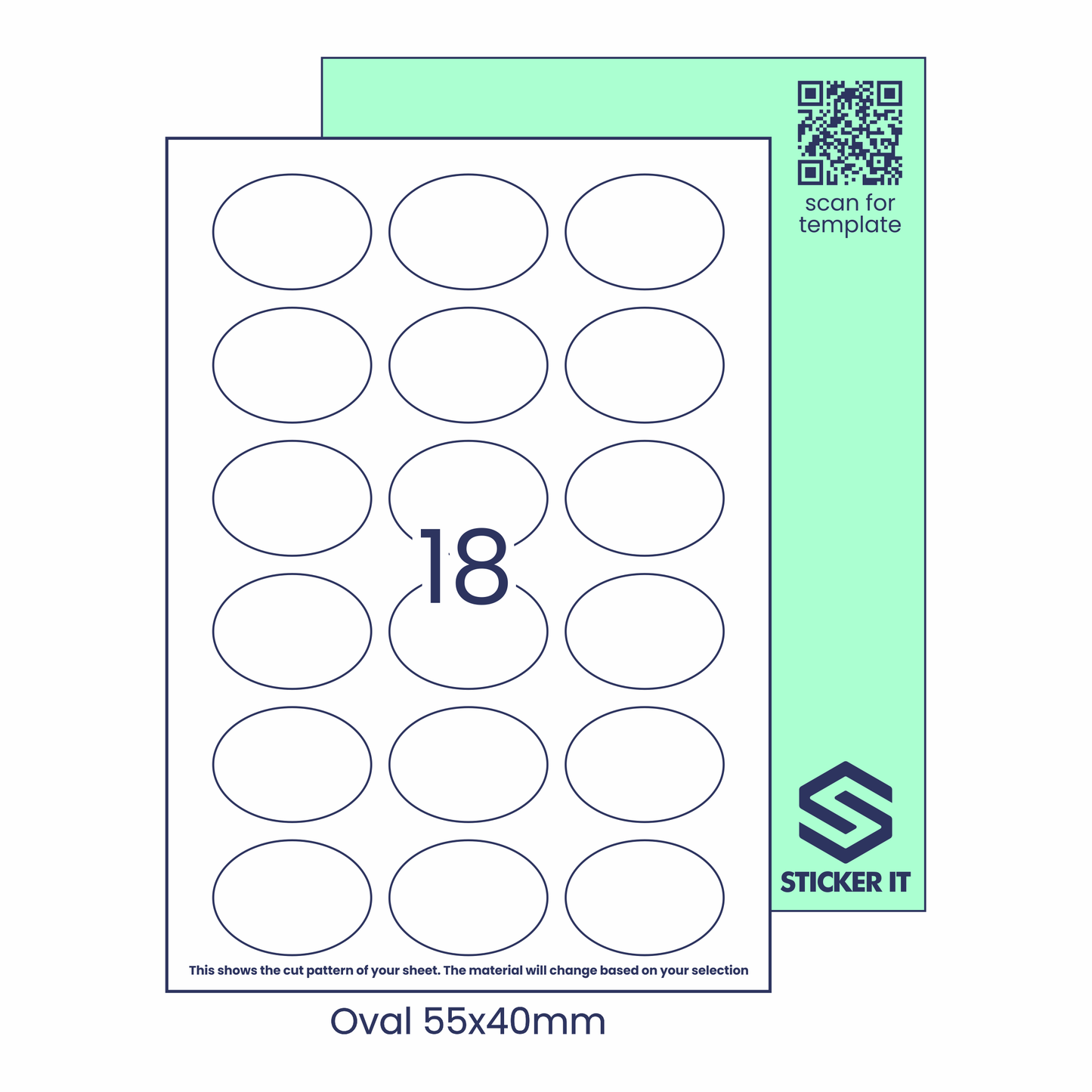 Blank labels oval 55x40 18 image
