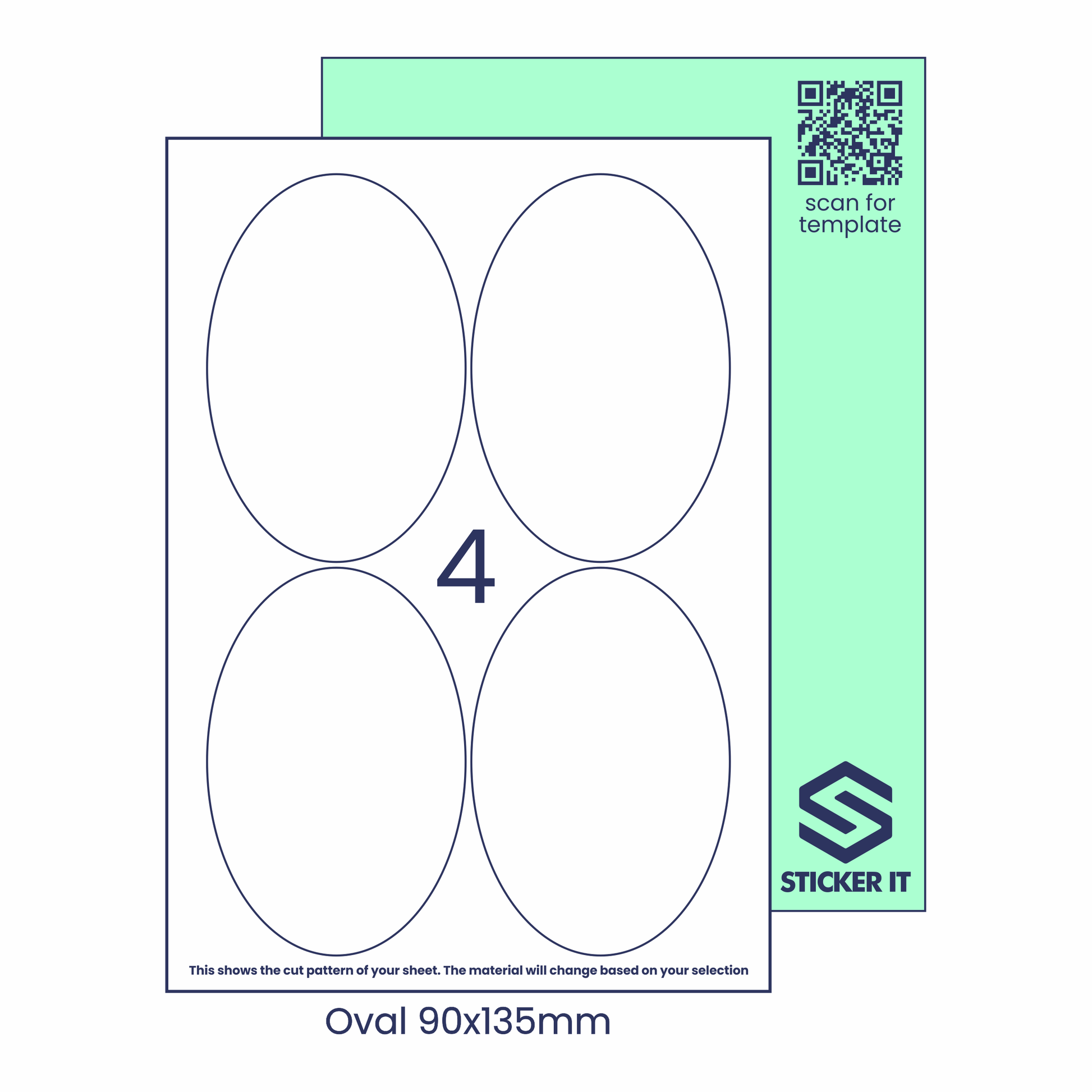Blank labels oval 90x135 4 image