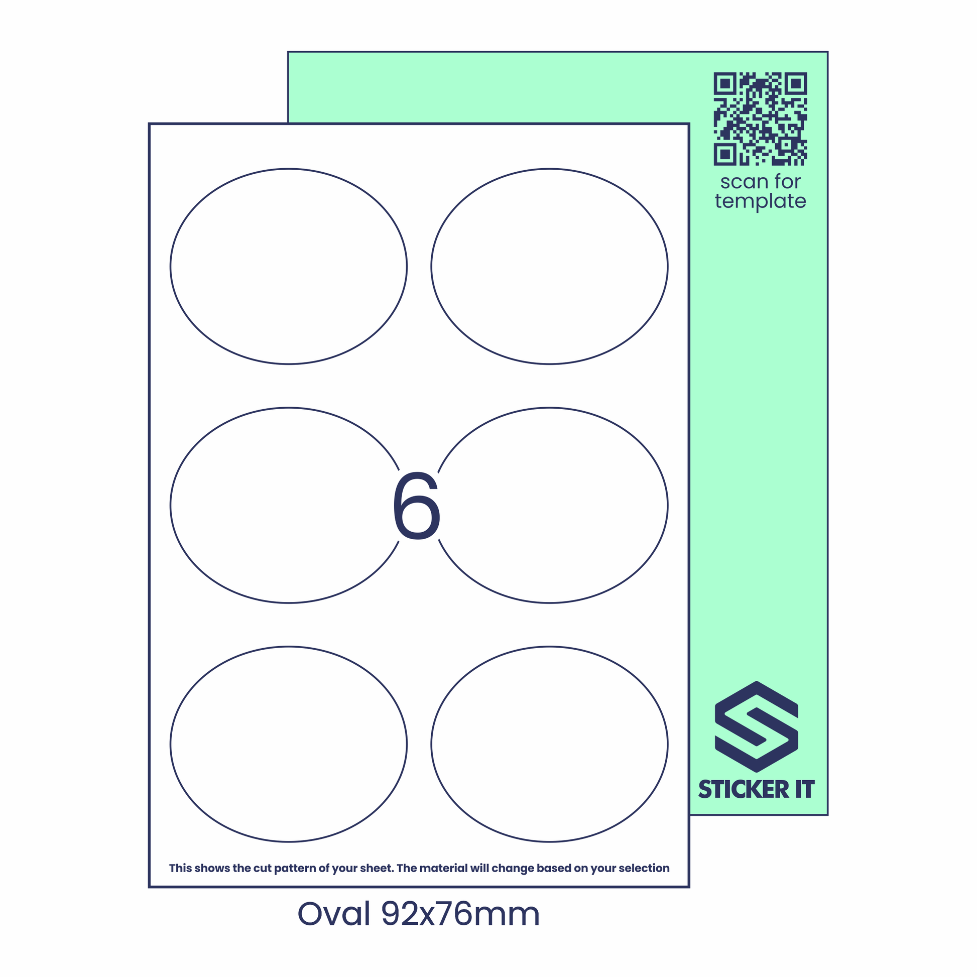 Blank labels oval 92x76 6 image