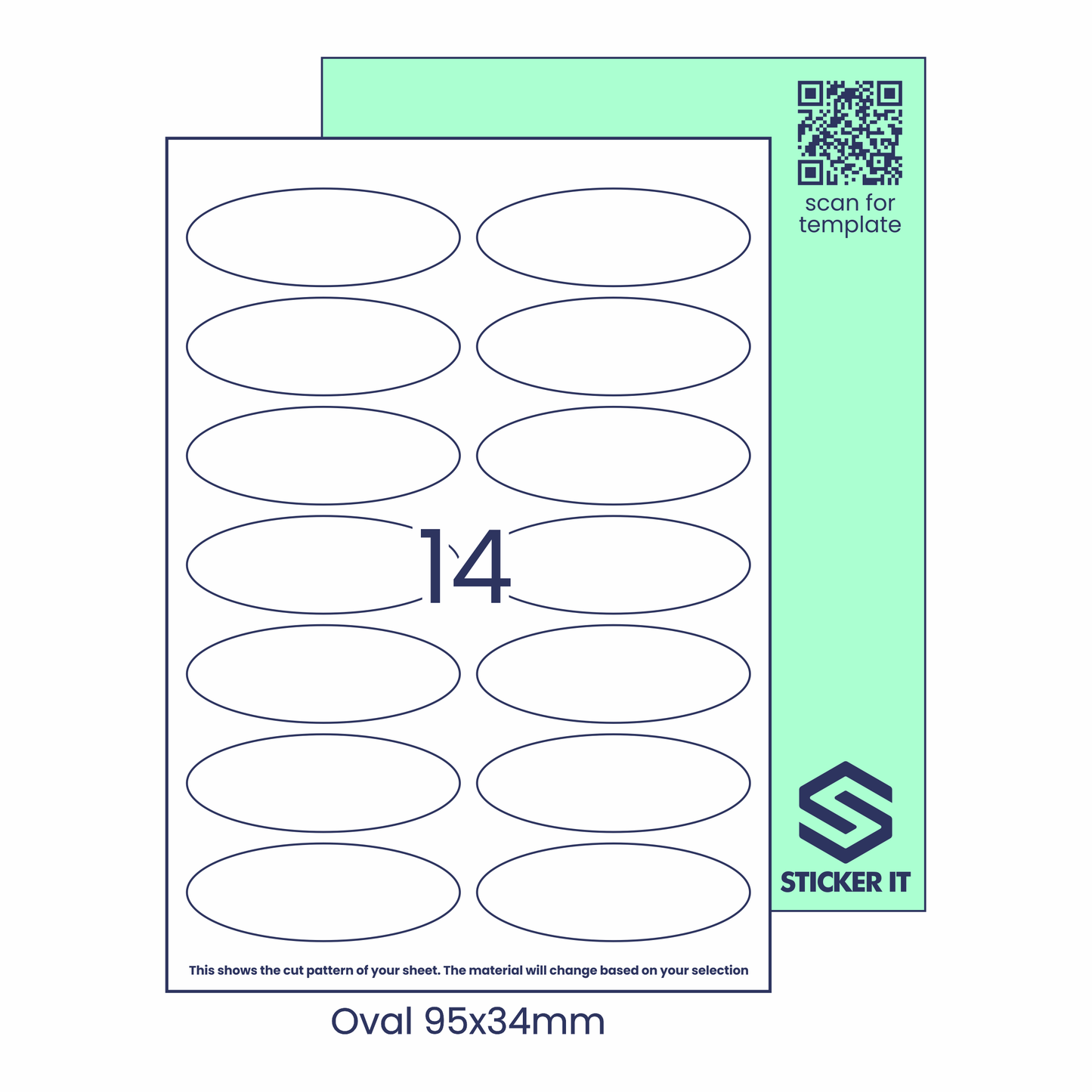 Blank labels oval 95x34 14 image
