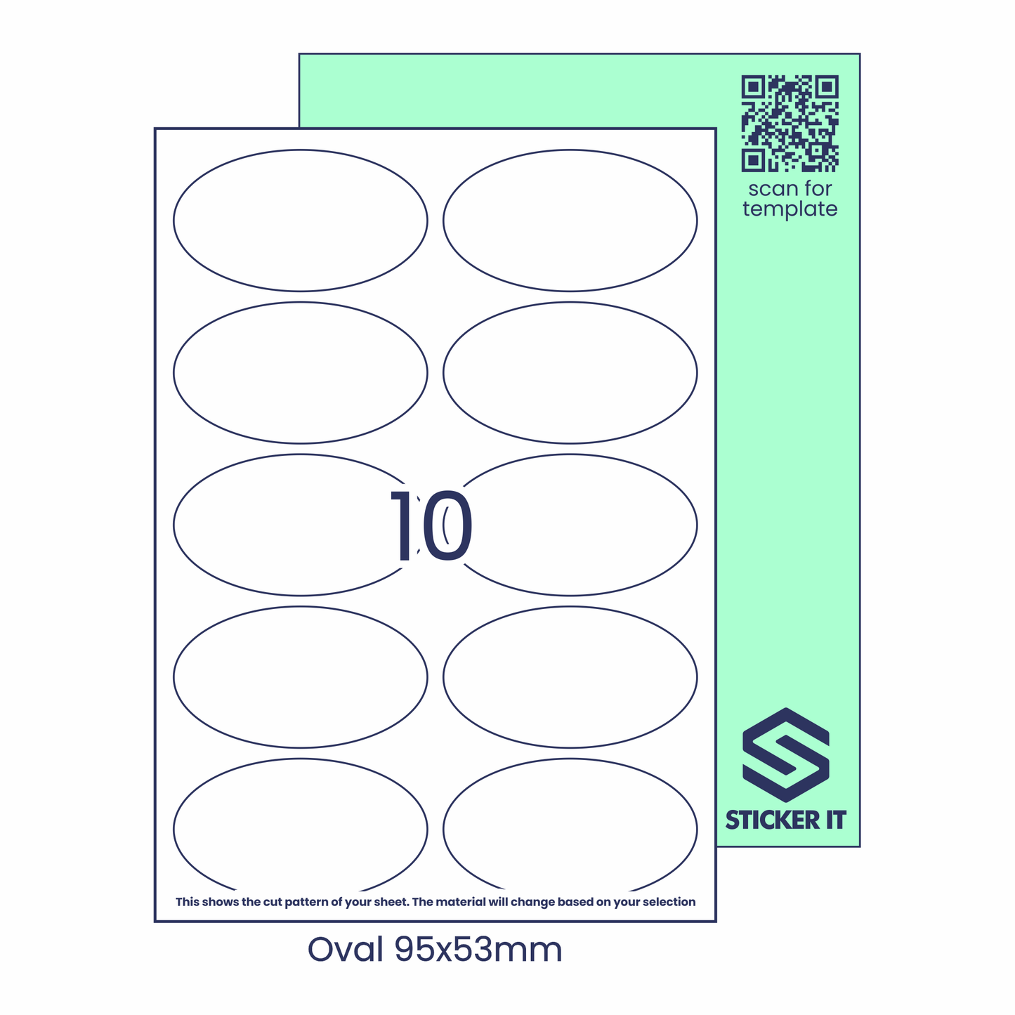 Blank labels oval 95x53 10 image