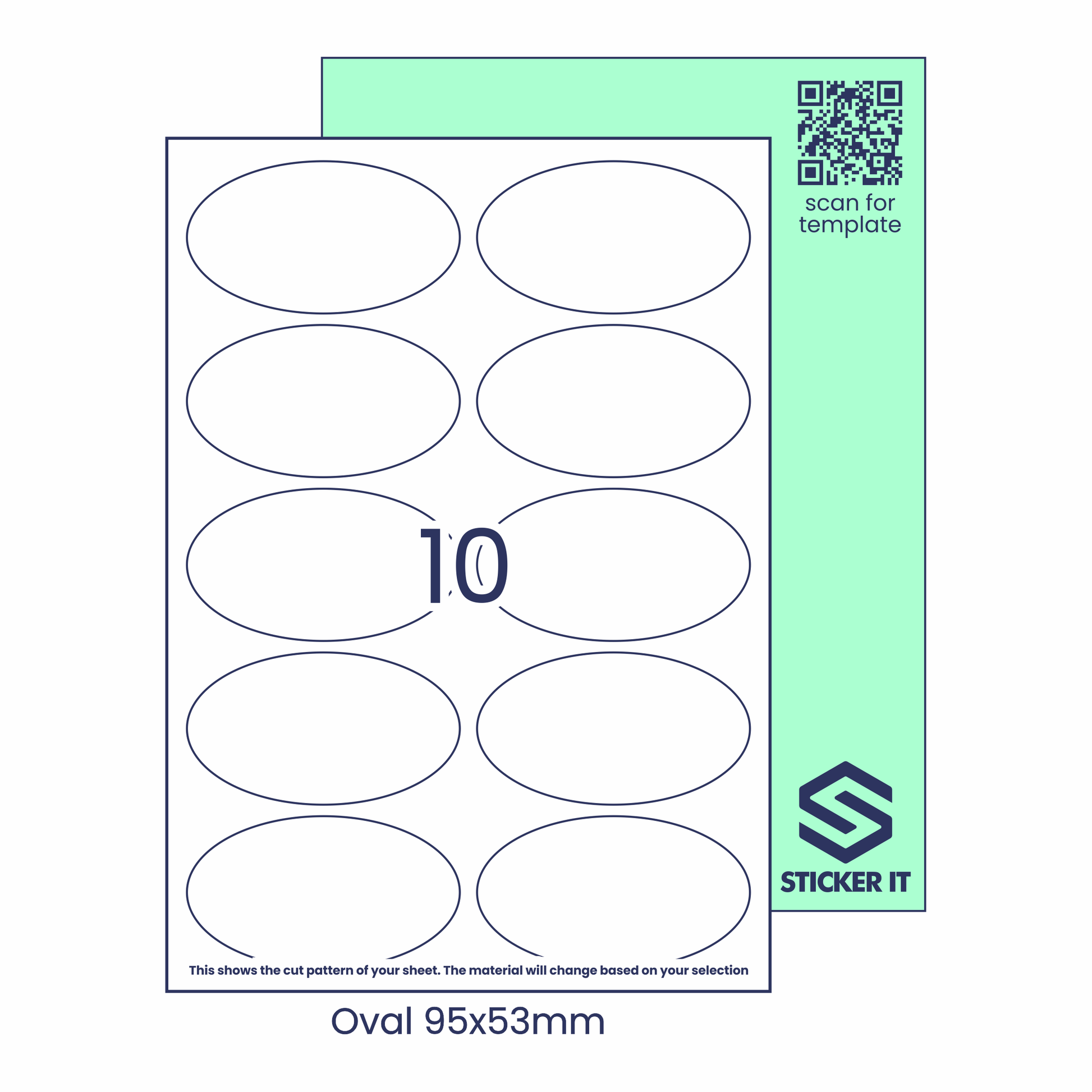 Blank labels oval 95x53 10 image