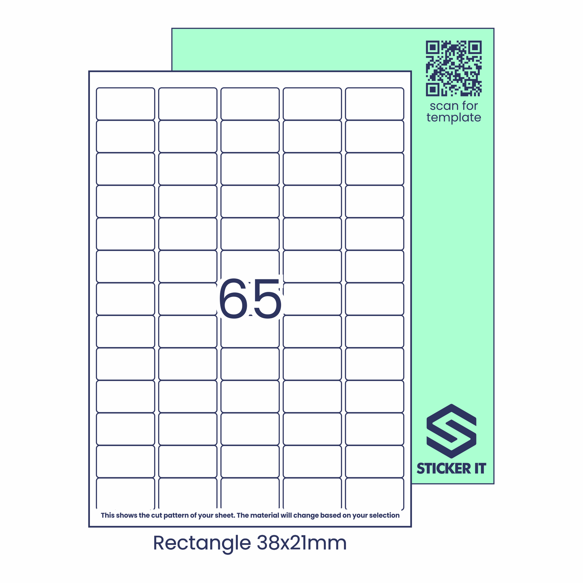 Blank labels rectangle 38x21 65 image
