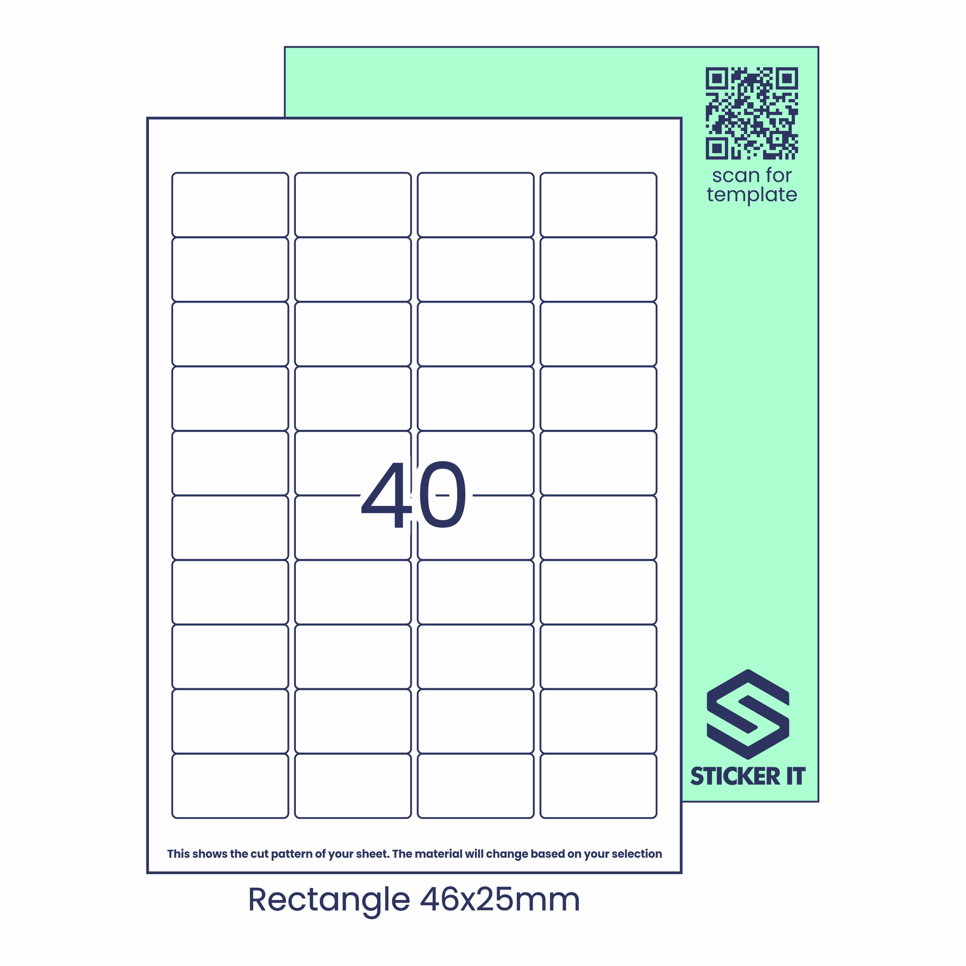 Blank labels rectangle 46x25 40 image
