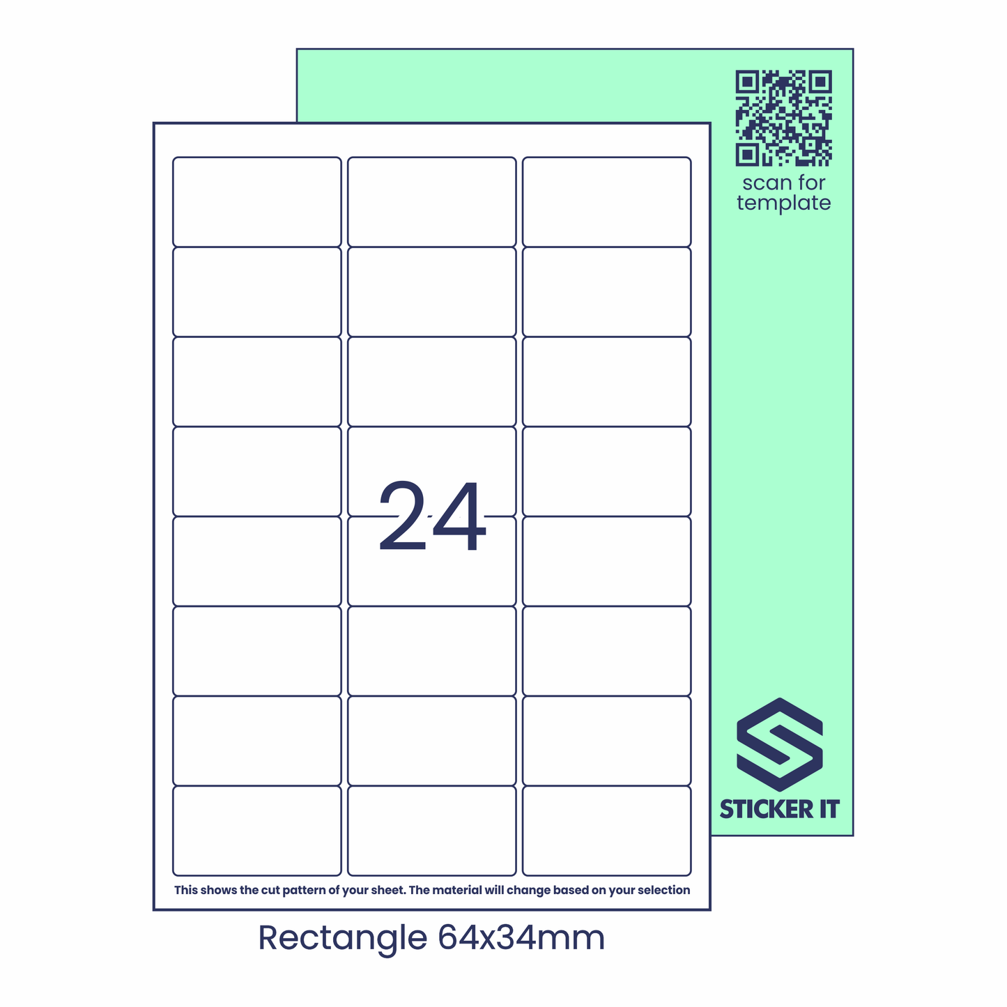 Blank labels rectangle 64x34 24 image