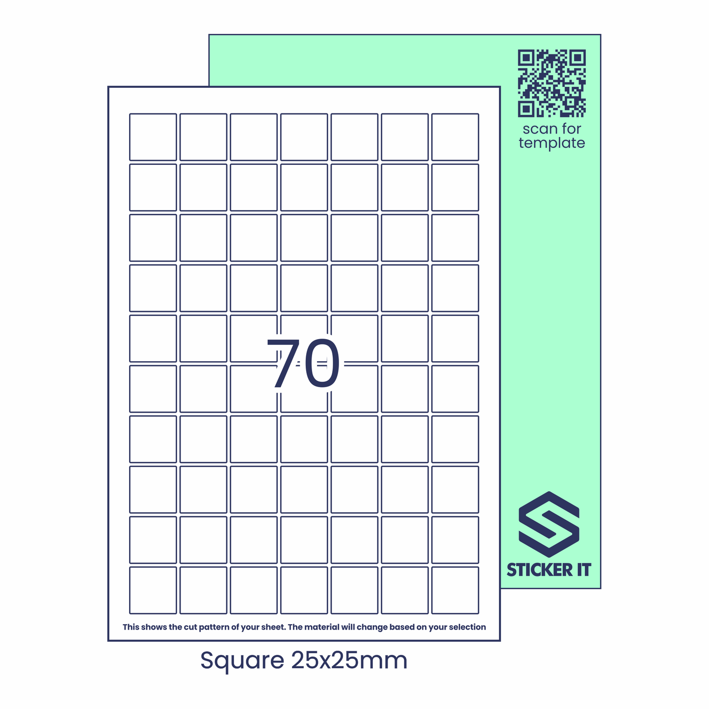 Blank labels square 25x25 70 image