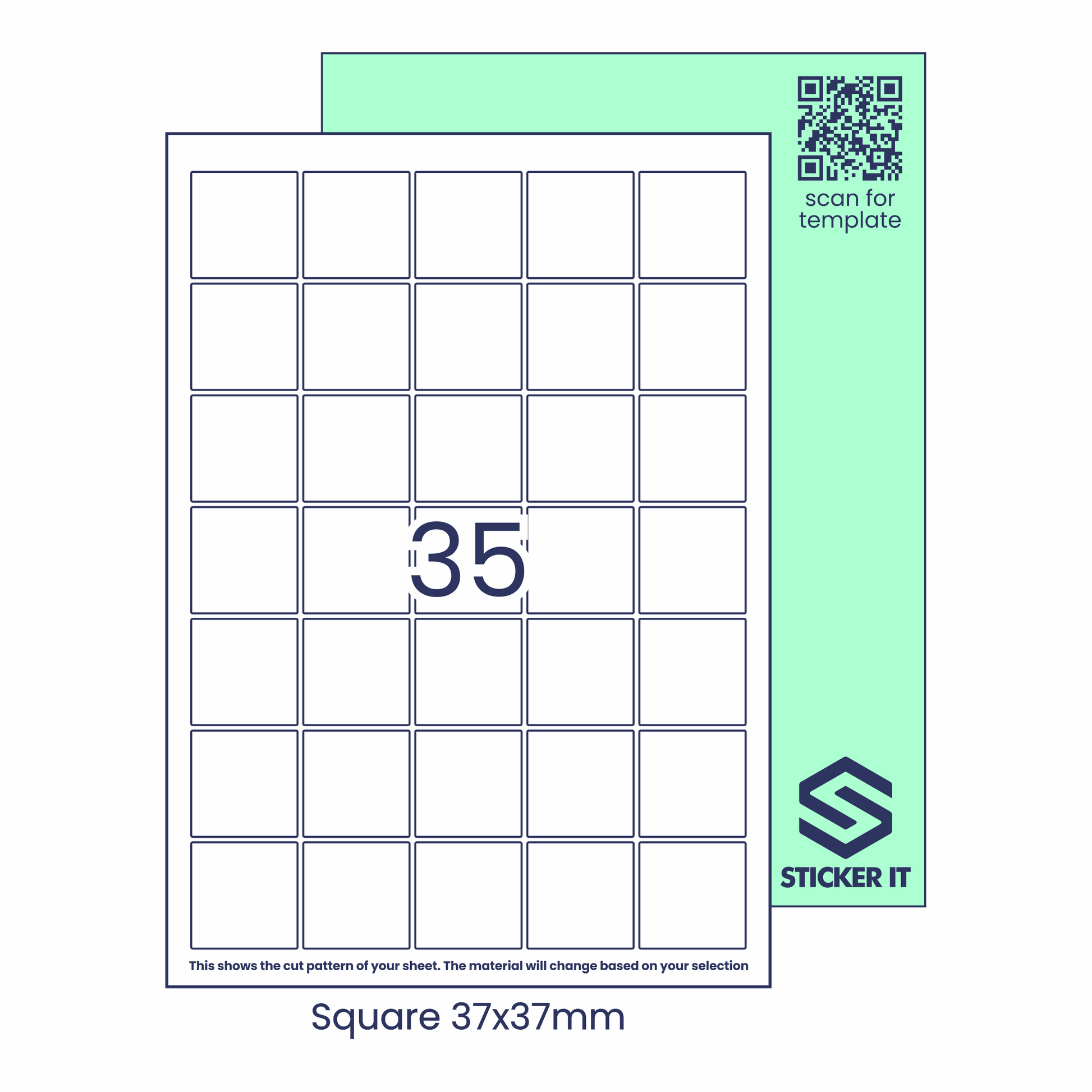 Blank labels square 37x37 35 image