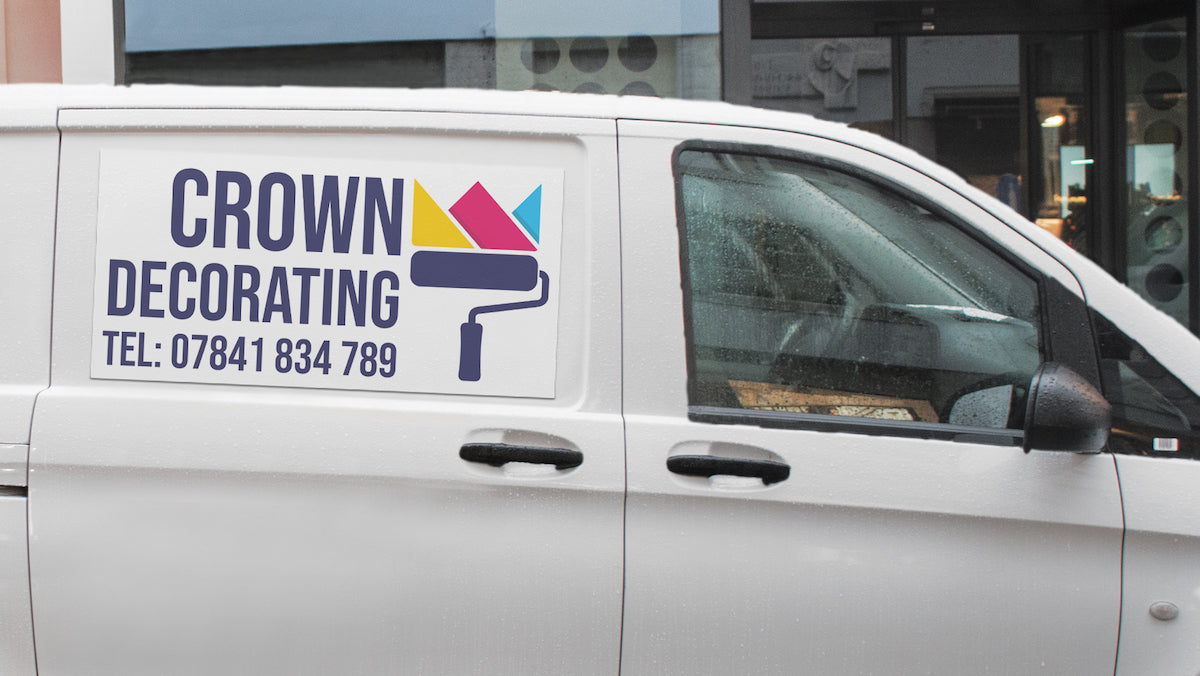 Crown Decorating Services car magnet sign
