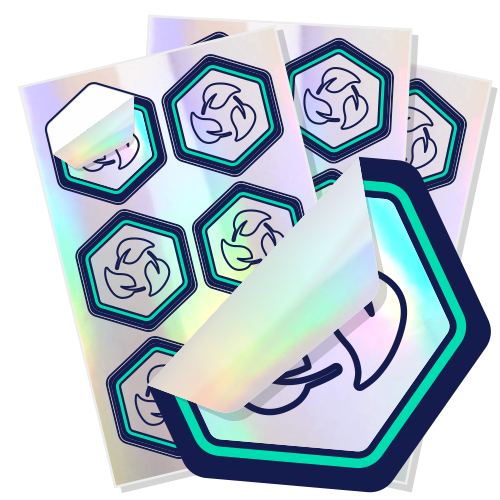 Eco-friendly holographic labels product icon