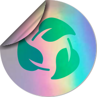 Eco-friendly holographic material icon