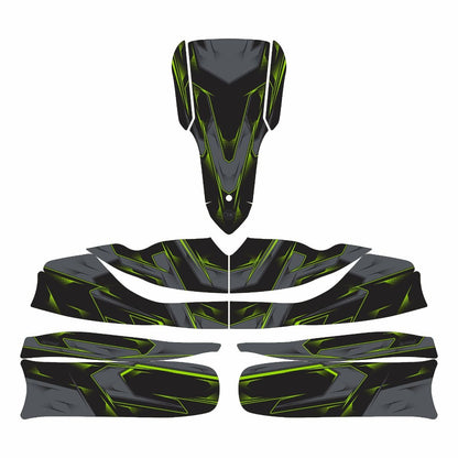 SCC Green Kart Graphics Kit Front Low View